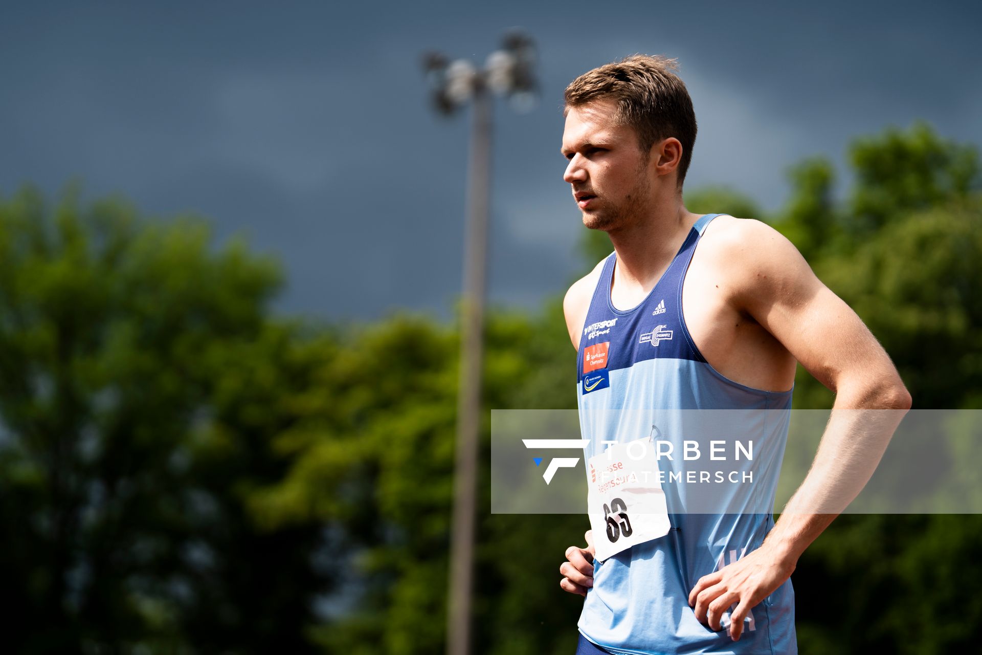 Marvin Schlegel (LAC Erdgas Chemnitz) ueber 400m am 04.06.2022 waehrend der Sparkassen Gala in Regensburg